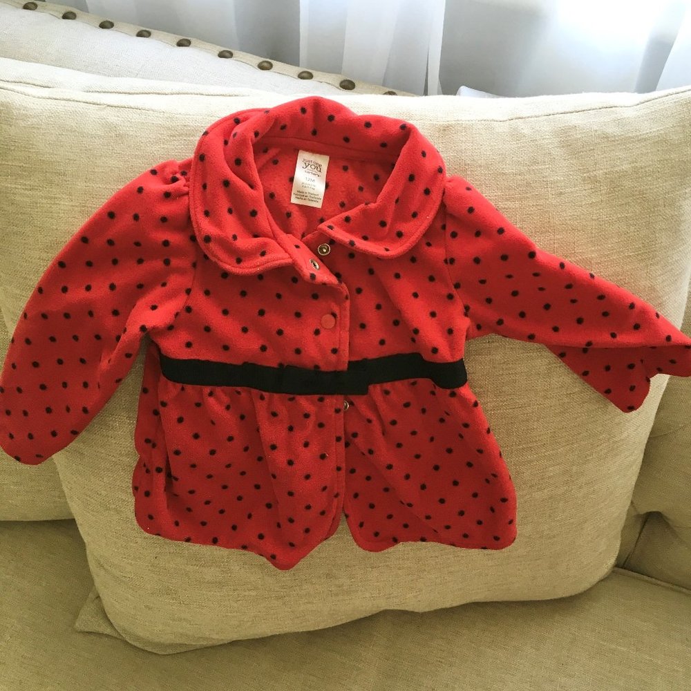 Carter's Holiday Polka-dot Red Jacket - girls - Size 12 months
